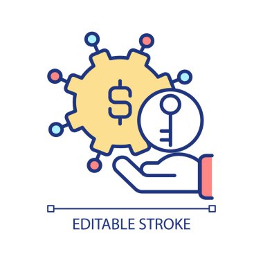 Security for e-banking RGB color icon. Financial management. Online banking protection. Secure environment. Isolated vector illustration. Simple filled line drawing. Editable stroke. Arial font used