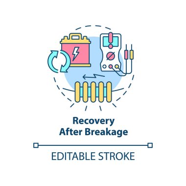 Recovery after breakage concept icon. Smart grid system service abstract idea thin line illustration. Isolated outline drawing. Editable stroke. Roboto-Medium, Myriad Pro-Bold fonts used