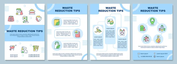 Waste Reduction Tips Brochure Template Reuse Recycle Booklet Print Design — ストックベクタ
