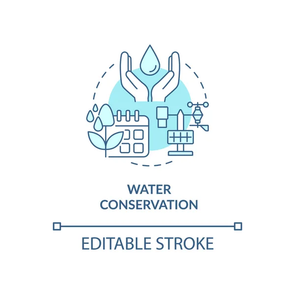 Water Conservation Turquoise Concept Icon Drip Irrigation Abstract Idea Thin — Stockový vektor