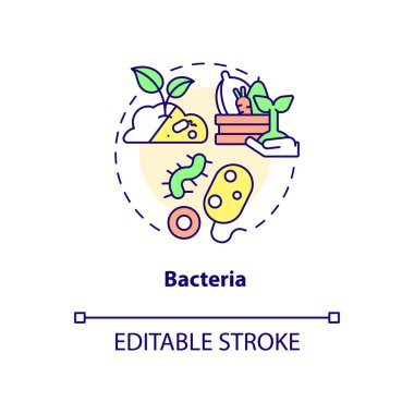Bacteria concept icon. Agricultural microbiology abstract idea thin line illustration. Living organisms. Isolated outline drawing. Editable stroke. Roboto-Medium, Myriad Pro-Bold fonts used