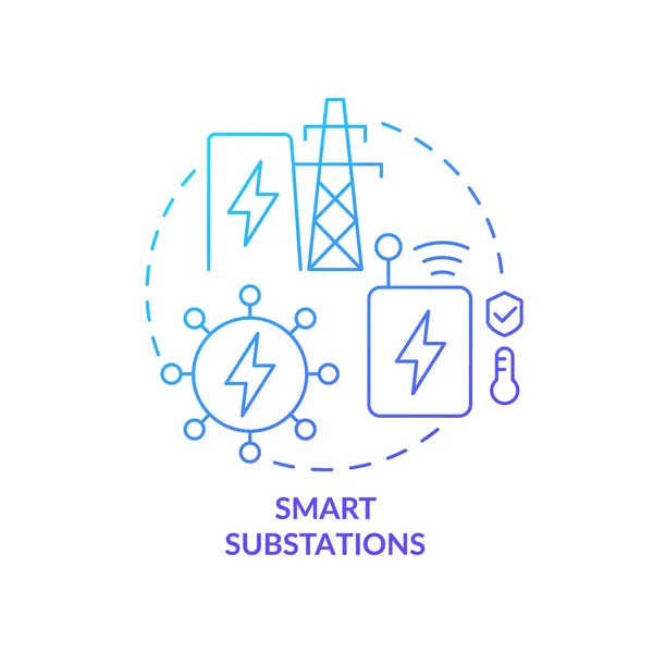 Smart Substations Blue Gradient Concept Icon Integrate Intelligent Grids Technology — Stockvector
