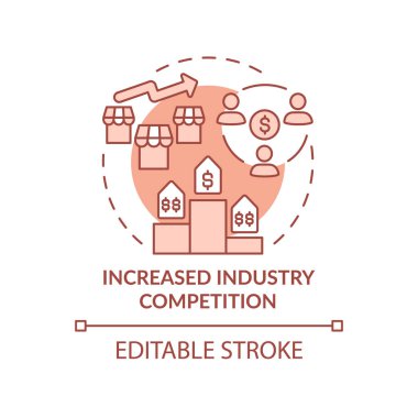 Industry competition terracotta concept icon. Influencing profitability abstract idea thin line illustration. Isolated outline drawing. Editable stroke. Roboto-Medium, Myriad Pro-Bold fonts used