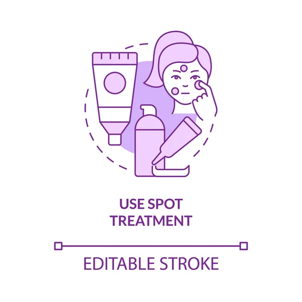 Use Spot Treatment Purple Concept Icon Acne Treatment Skincare Routine — Stock Vector