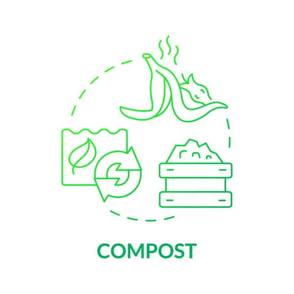 Compost Green Gradient Concept Icon Organic Trash Recycled Garbage Minimize — Stok Vektör