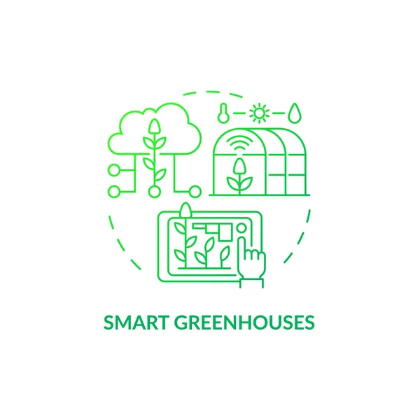 Smart Greenhouses Green Gradient Concept Icon Smart Farming Abstract Idea — Vetor de Stock
