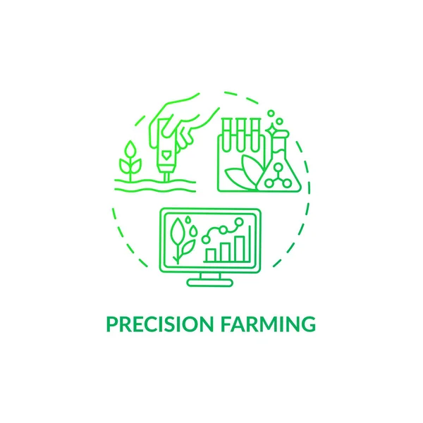 Precision Farming Green Gradient Concept Icon Crop Production Management Abstract — Vetor de Stock