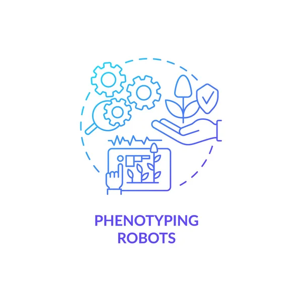 Phenotyping Robots Blue Gradient Concept Icon Plant Research Abstract Idea - Stok Vektor