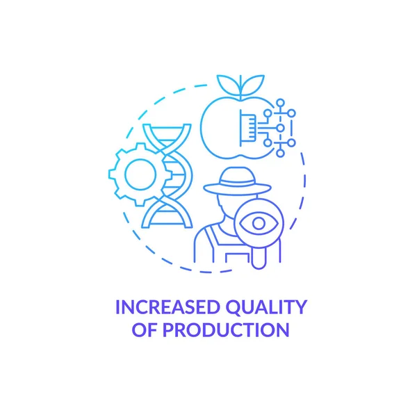 提高了生产质量的蓝色梯度概念图标 农业生产力抽象概念细线说明 孤立的草图 Roboto Medium Myp Org Pro Bold字体使用 — 图库矢量图片