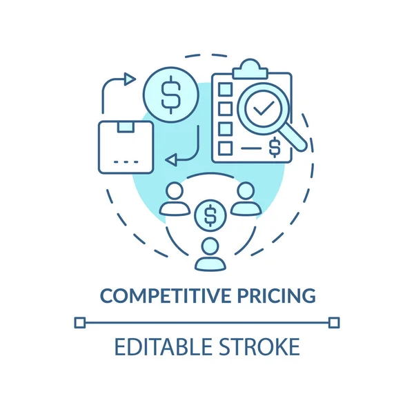 Competitive Pricing Turquoise Concept Icon Competitor Price Monitoring Abstract Idea — Image vectorielle