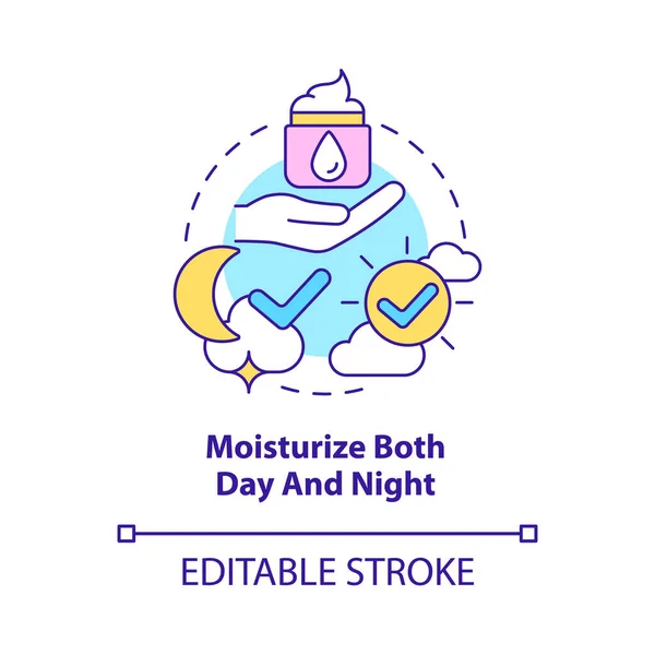 Moisturize Both Day Night Concept Icon Beauty Tip Skincare Routine — Archivo Imágenes Vectoriales