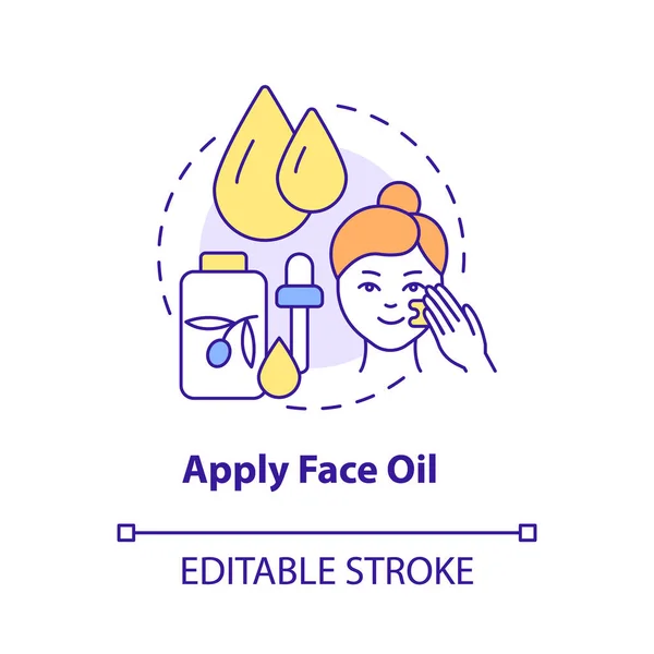 Apply Face Oil Concept Icon Cosmetic Product Skincare Routine Procedure —  Vetores de Stock