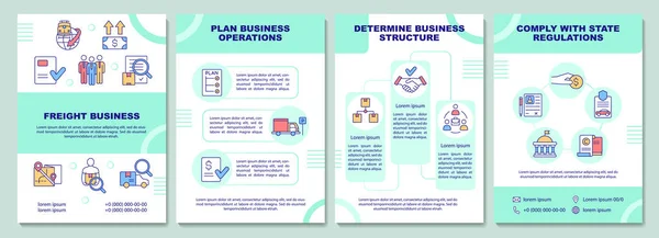 Freight Business Brochure Template Plan Operations Booklet Print Design Linear —  Vetores de Stock