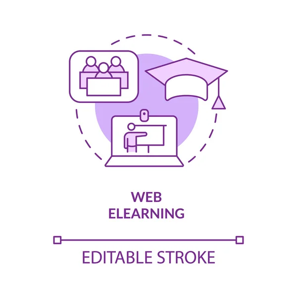 Web Elearning Purple Concept Icon Distant Education Electronic Classes Abstract — Stockvector