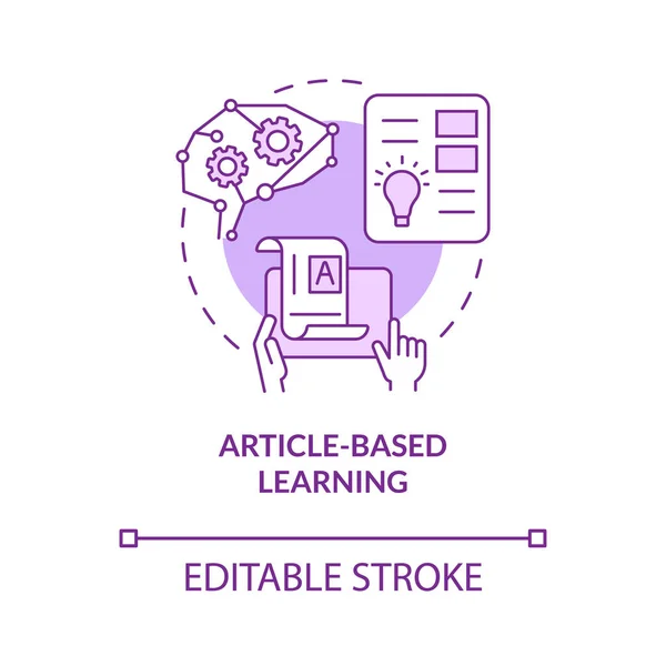 Article Based Learning Purple Concept Icon Information Content Elearning Abstract — Vector de stock