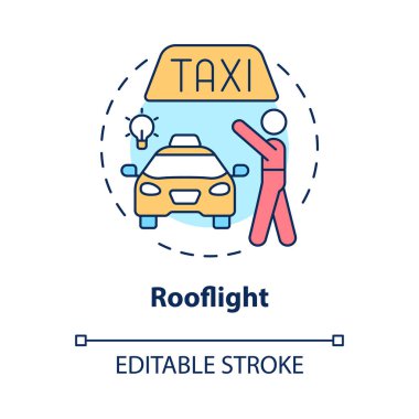 Rooflight concept icon. Shipping parel. Starting delivery business abstract idea thin line illustration. Isolated outline drawing. Editable stroke. Roboto-Medium, Myriad Pro-Bold fonts used