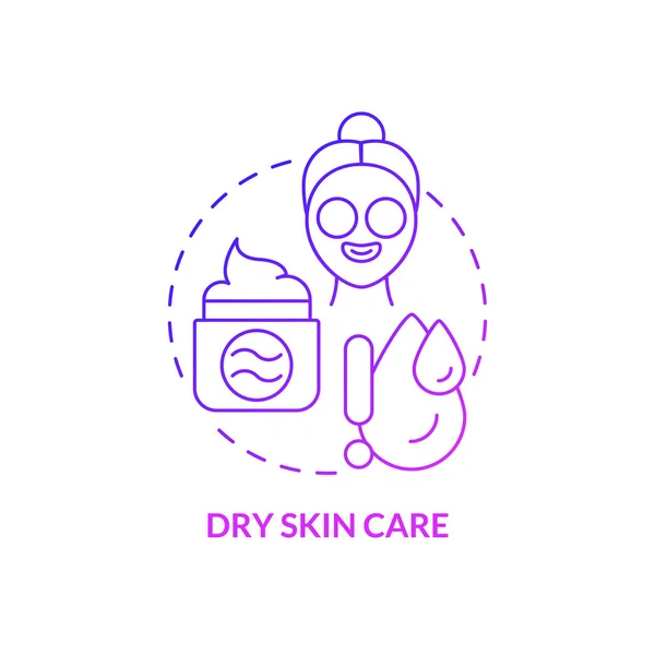 Dry Skin Care Purple Gradient Concept Icon Daily Beauty Routines — Διανυσματικό Αρχείο