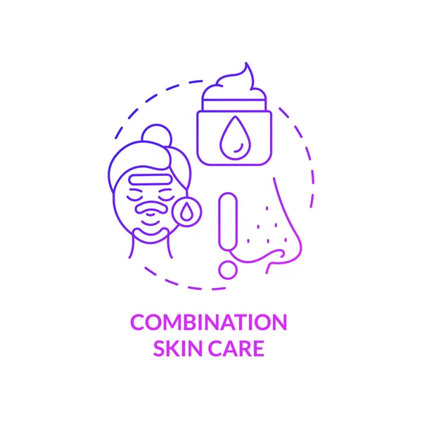 Combination Skin Care Purple Gradient Concept Icon Choose Right Care — Archivo Imágenes Vectoriales