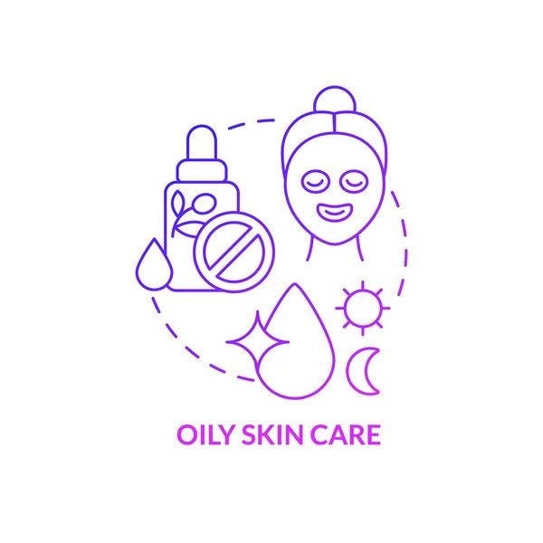 Oily Skin Care Purple Gradient Concept Icon Perfect Care Everyday — Διανυσματικό Αρχείο