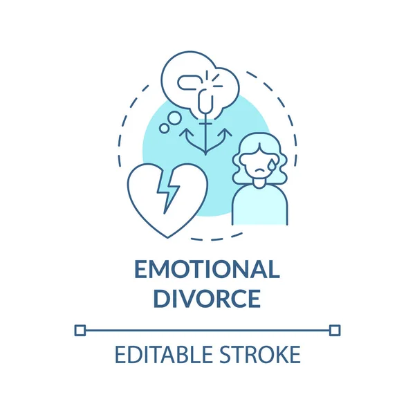 Icono Del Concepto Divorcio Emocional Turquesa Una Crisis Dolorosa Separación — Vector de stock