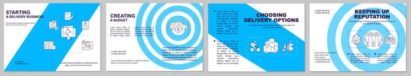 Starting Delivery Company Blue Brochure Template Service Booklet Print Design — Vector de stock