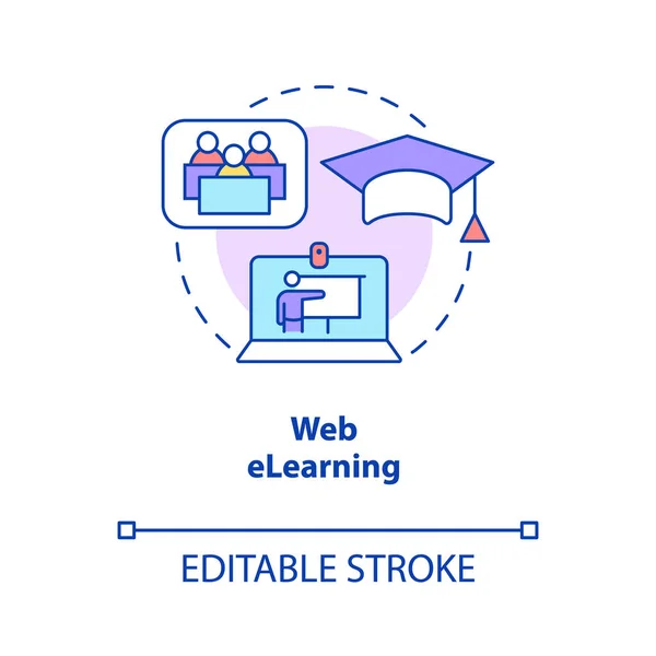 Web Elearning Concept Icon Educación Distancia Clases Electrónicas Idea Abstracta — Vector de stock