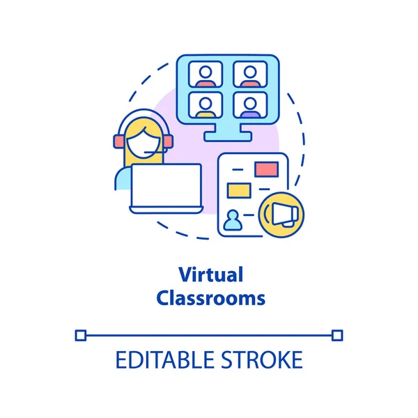 Virtual Classroom Concept Icon Video Conferencing Electronic Learning Abstract Idea — Vector de stock