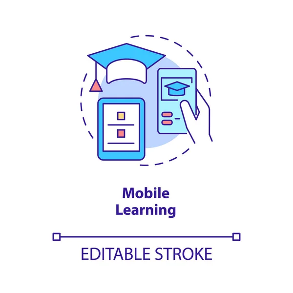 Mobile Learning Concept Icon Remote Access Electronic Training Abstract Idea — Stockvektor