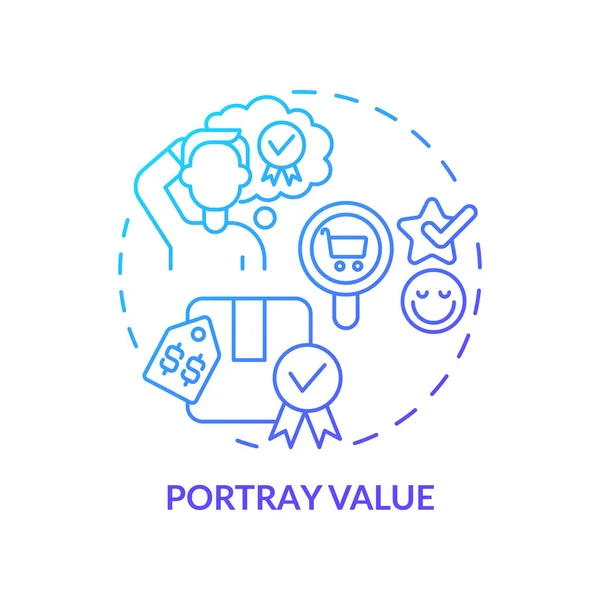Portray Value Blue Gradient Concept Icon Smart Pricing Strategy Abstract — Stockvektor