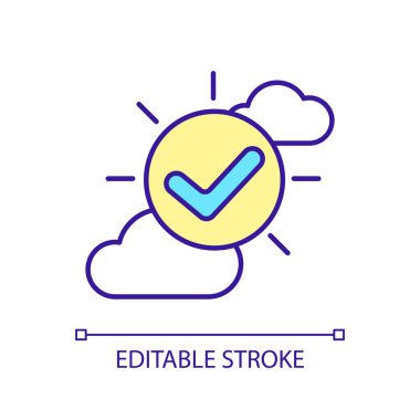 Daytime skincare routine RGB color icon. Beauty and healthcare. Protect skin. Everyday routine. Isolated vector illustration. Simple filled line drawing. Editable stroke. Arial font used