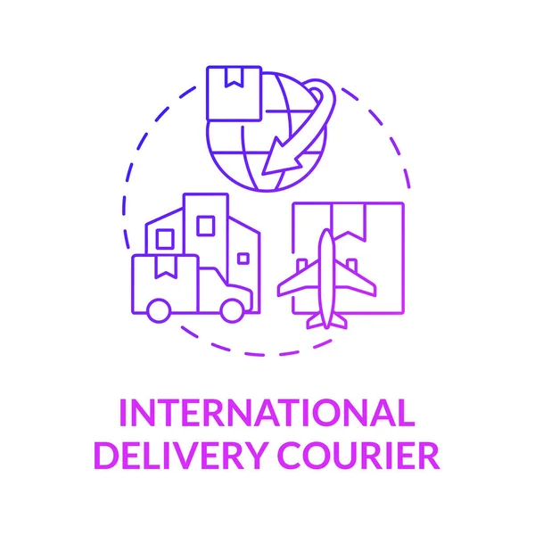International Delivery Courier Purple Gradient Concept Icon Global Transportation Abstract — стоковый вектор