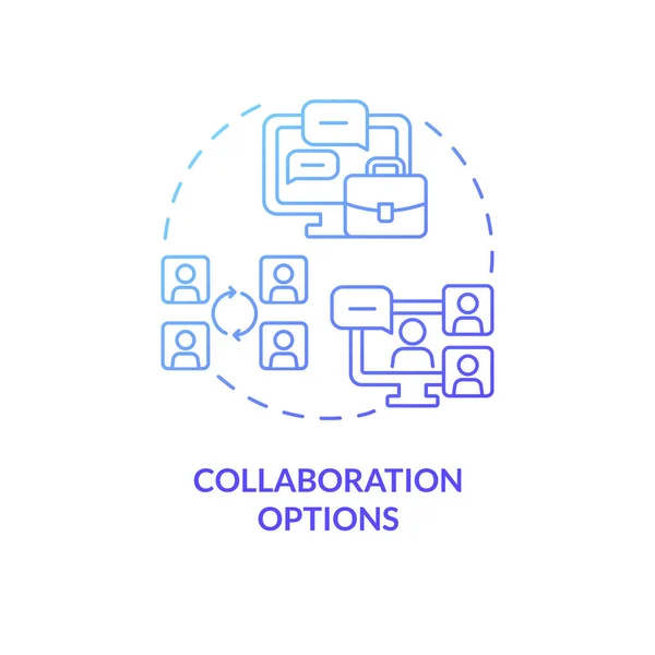 Opciones Colaboración Icono Concepto Gradiente Azul Plataforma Aprendizaje Electrónico Presenta — Vector de stock
