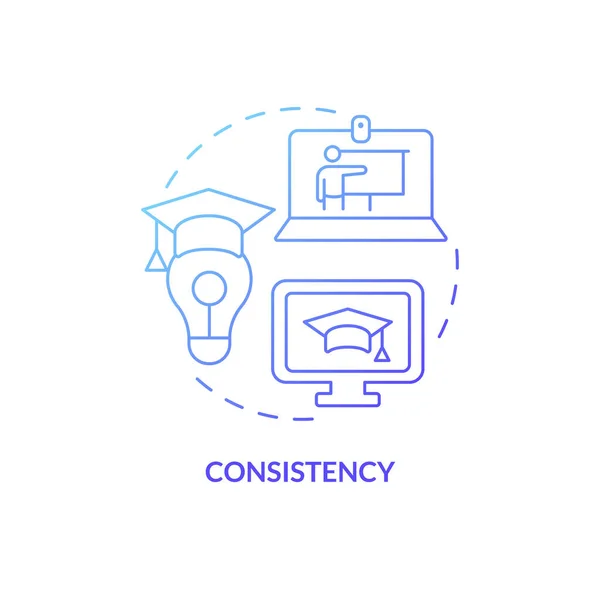 Consistency Blue Gradient Concept Icon Advantages Electronic Learning Abstract Idea — Image vectorielle