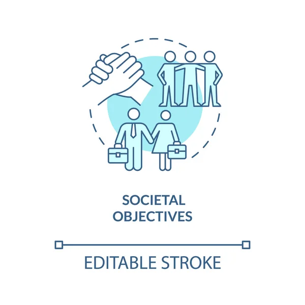 Societal Objectives Turquoise Concept Icon Social Needs Challenges Abstract Idea — стоковий вектор