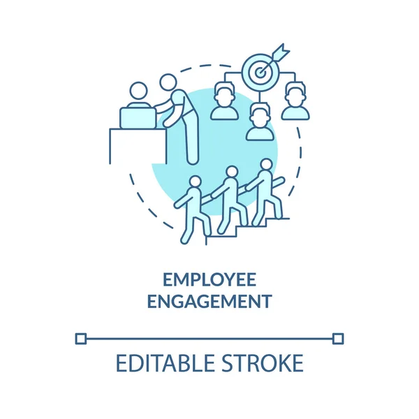 Employee Engagement Turquoise Concept Icon Workers Commitment Abstract Idea Thin — Stockový vektor