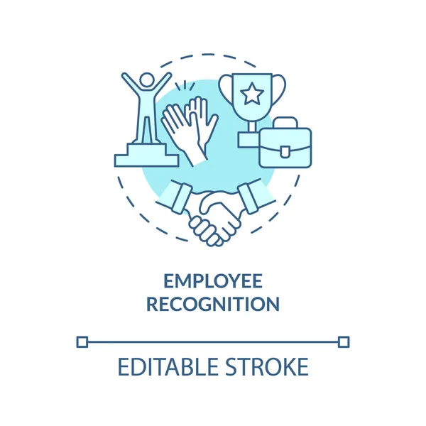 Employee Recognition Turquoise Concept Icon Workers Contributions Abstract Idea Thin — Stockový vektor