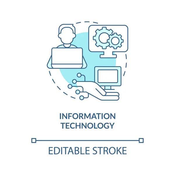 Icono Del Concepto Tecnología Información Turquesa Habilidades Gestión Empresarial Idea — Vector de stock