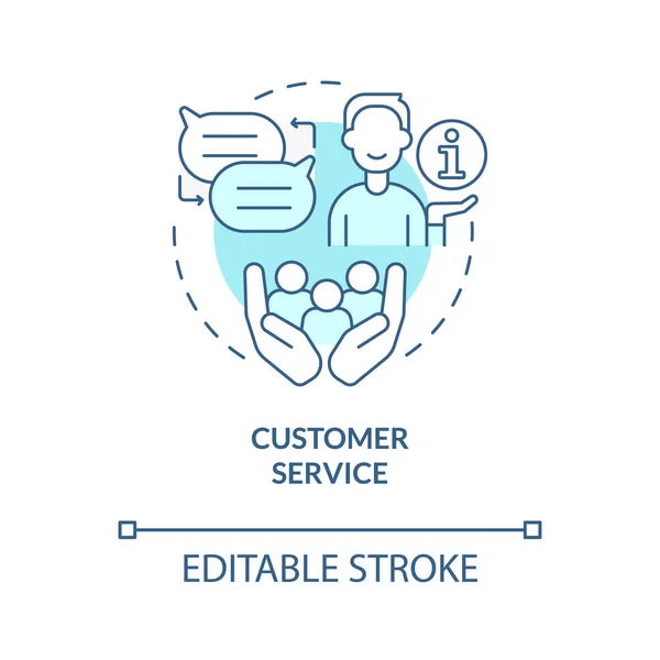 Customer Service Turquoise Concept Icon Skills Human Resources Abstract Idea — Stok Vektör