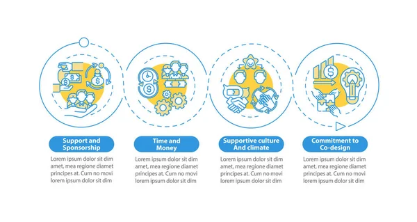 Держави Спільного Проектування Векторного Інфографічного Шаблону Час Гроші Елементи Дизайну — стоковий вектор