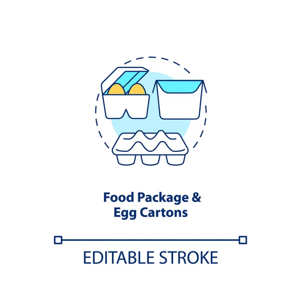 Emballage Alimentaire Icône Concept Des Boîtes Œufs Illustration Ligne Mince — Image vectorielle