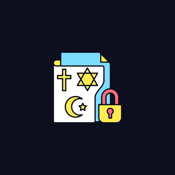 Creencias Religiosas Información Icono Color Rgb Para Tema Oscuro Libertad — Vector de stock