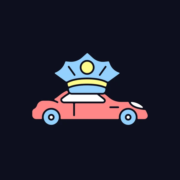 Chauffeur Alquiler Icono Color Rgb Para Tema Oscuro Conductor Personal — Vector de stock