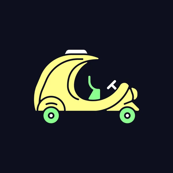 Koyu Renk Tema Için Coco Taksi Rgb Renk Simgesi Rickshaw — Stok Vektör