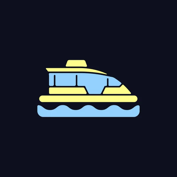 Wassertaxi Rgb Farbsymbol Für Dunkles Thema Reisen Über Den Hafen — Stockvektor