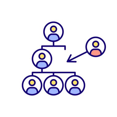 Aynı RGB renk simgesine geri dön. İş anlaşması. Aynı iş yeri ve koşullar. Ebeveynlik izninden sonra işe geri dön. İzole vektör çizimi. Basit doldurulmuş çizgi çizimi