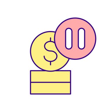 Doğum izni hakkı olmayan RGB renk simgesi. Metre izni olmayan bir grup insan yardım alıyor. İzole vektör çizimi. Basit doldurulmuş çizgi çizimi