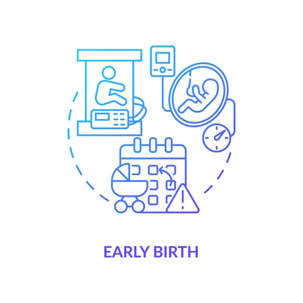 Ícone Gradiente Azul Nascimento Precoce Parto Prematuro Ideia Abstrata Ilustração —  Vetores de Stock