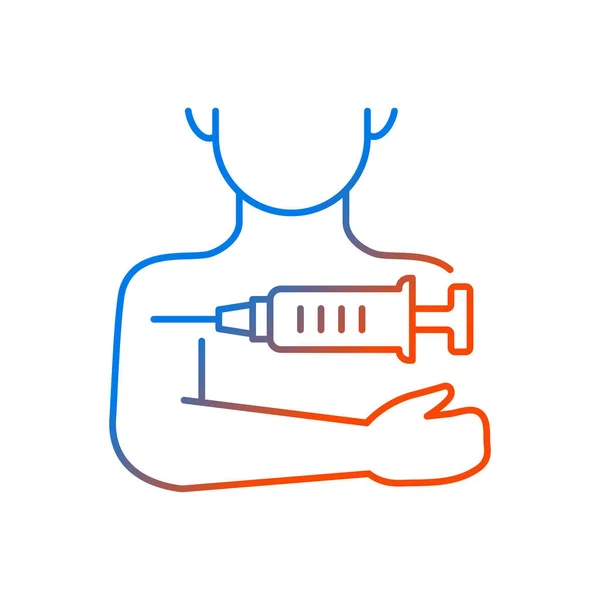 Руке Векторная Икона Лечение Гриппа Клинике Прививка Лекарств Вакцина Пациента — стоковый вектор