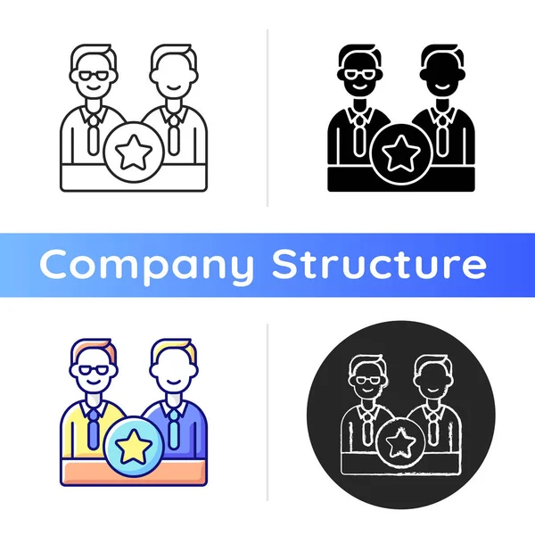 Icono Dirección Membresía Junta Directiva Organismo Administrativo Especializado Oficina Del — Vector de stock