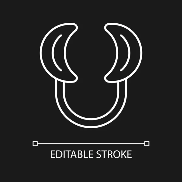 Tandheelkundige Lip Retractor Witte Lineaire Pictogram Voor Donkere Thema Brede — Stockvector